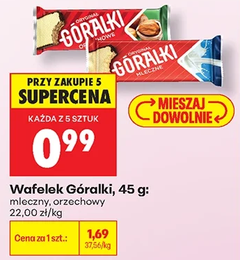 Góralki Wafelek, mleczny, orzechowy 45 g