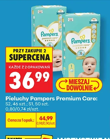Pampers Pieluchy Premium Care: S2, S1 50 szt.