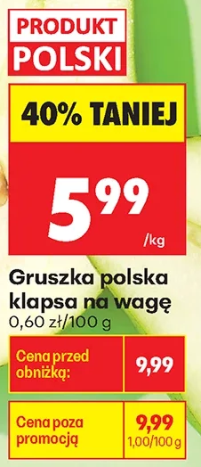 Gruszka polska klapsa na wagę 1 kg