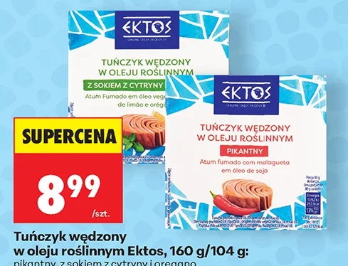 Ektos Tuńczyk wędzony w oleju roślinnym 160 g