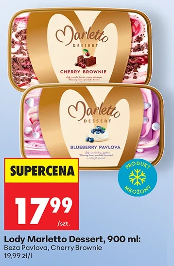 Marletto Lody Dessert – Beza Pavlova, Cherry Brownie 900 ml