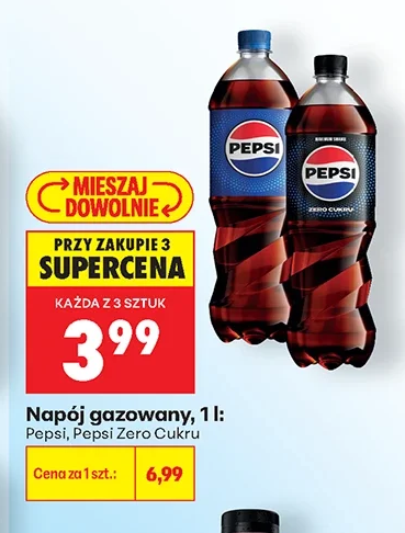 Napoje gazowane, 1 l: Pepsi, Pepsi Zero Cukru 1 l