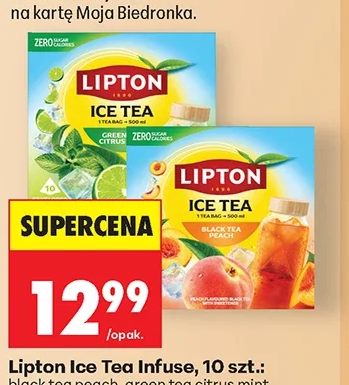 Lipton Ice Tea Infuse, 10 szt.: black tea peach, green tea citrus mint 10 szt.
