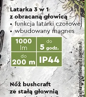 Latarka 3 w 1 z obracaną głowicą 1 szt.