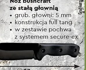 Nóż bushcraft ze stalą głownią 1 szt.