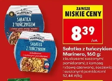 Sałatka z tuńczykiem z kuskusem suszonymi pomidorami, z komosą ryżową czerwoną, soczewicą i suszonymi pomidorami 160 g