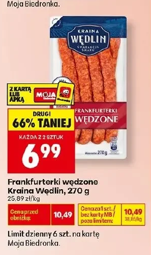 Kraina Wędlin Frankfurterki wędzone 270 g