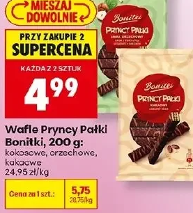Bonitki Wafle Pryncy Pałki, kokosowe, orzechowe, kakaowe 200 g