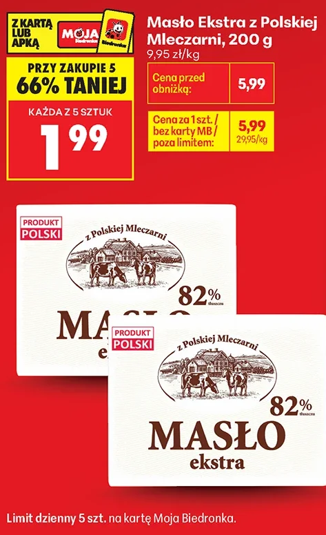 Z Polskiej Mleczarni Masło Ekstra 200 g