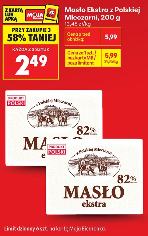 Z Polskiej Mleczarni Masło Ekstra 200 g