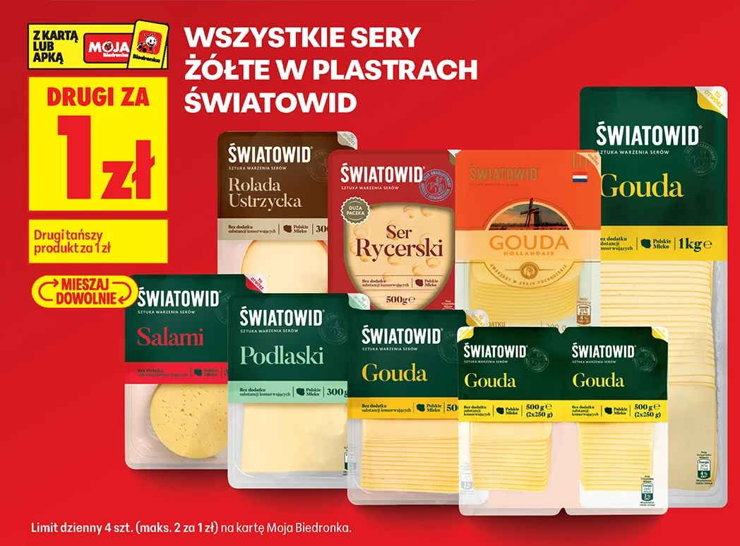 Wszystkie sery żółte w plastrach Światowid