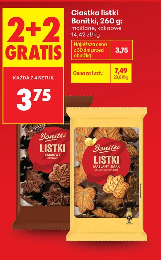 Bonitki Ciastka listki 260 g