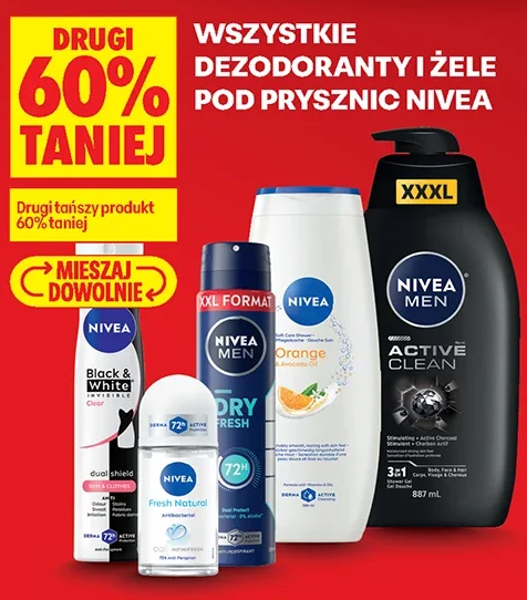 Wszystkie dezodoranty i żele pod prysznic NIVEA