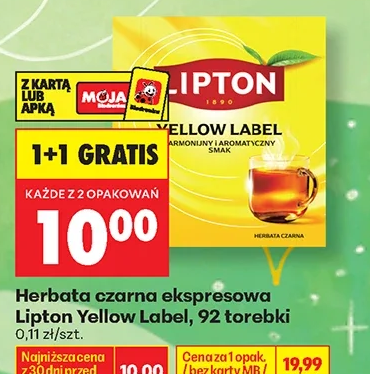 Lipton Herbata czarna ekspresowa Yellow Label