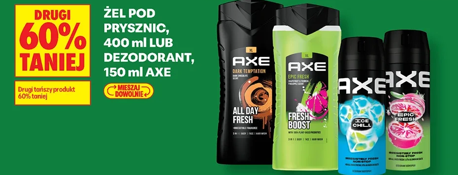 Żel pod prysznic, 400 ml lub dezodorant, 150 ml Axe