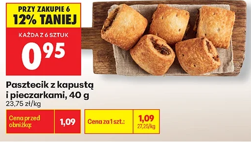 Pasztecik z kapustą i pieczarkami 40 g