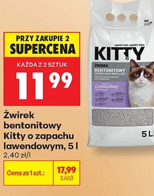 Kitty Żwirek bentonitowy o zapachu lawendowym 5 l