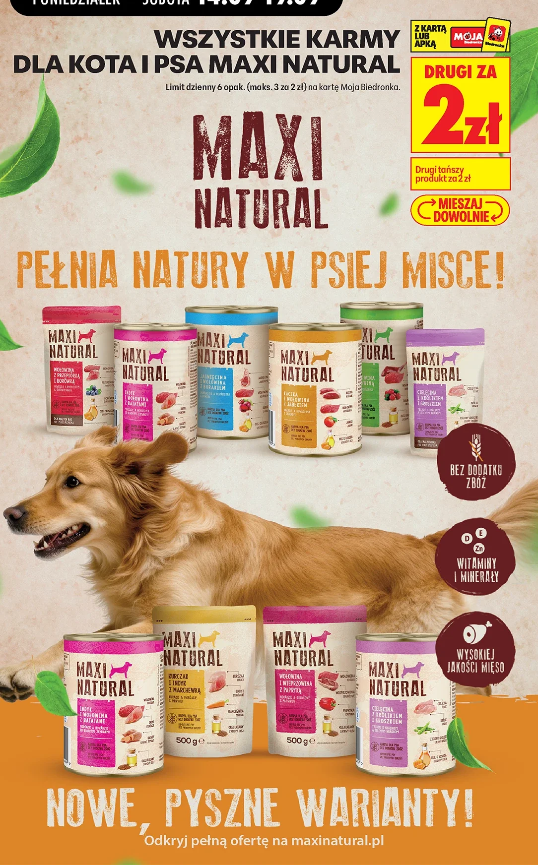 Wszystkie karmy dla kota i psa Maxi Natural