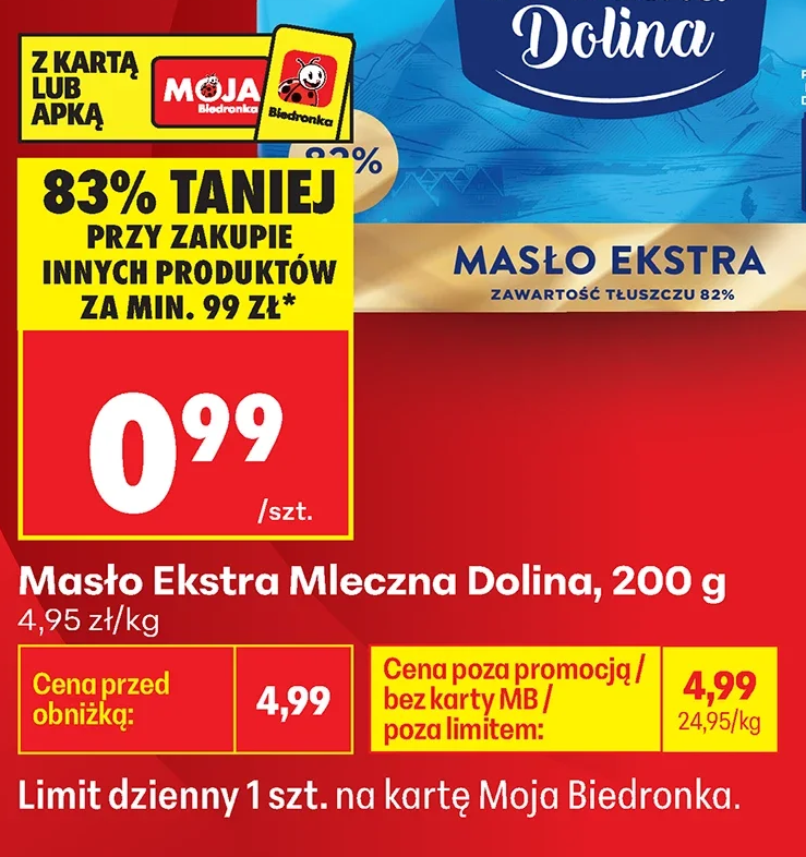 Mleczna Dolina Masło Ekstra 200 g