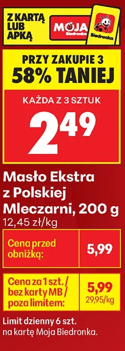 Z Polskiej Mleczarni Masło Ekstra 200 g