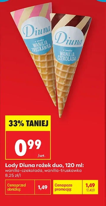 Diuna Lody rożek duo 120 ml