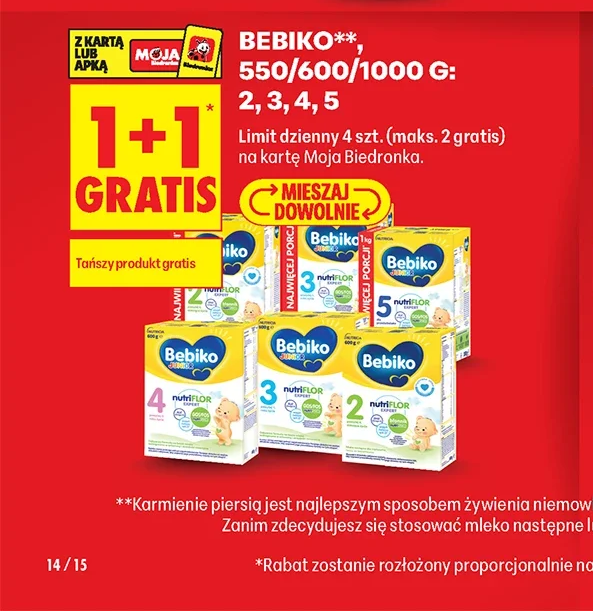 Bebiko 550/600/1000 g: 2, 3, 4, 5