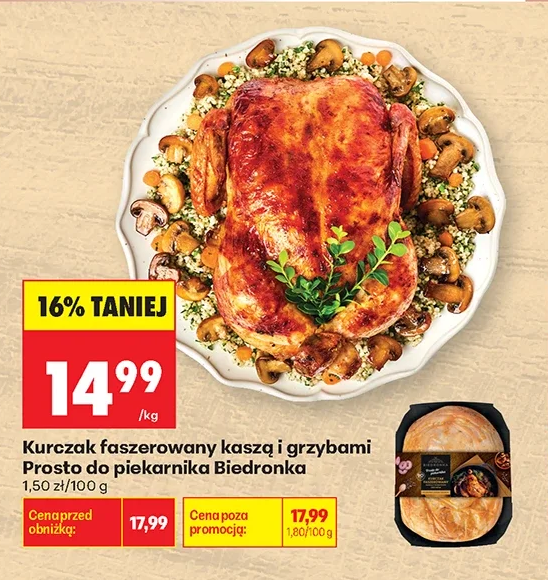 Biedronka Kurczak faszerowany kaszą i grzybami Prosto do piekarnika 1 kg