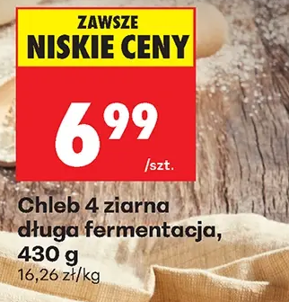Chleb 4 ziarna z długiej fermentacji 430 g