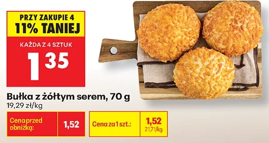 Bułka z żółtym serem 70 g