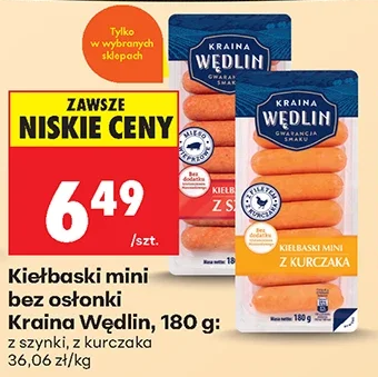 Kraina Wędlin Kiełbaski mini bez osłonki 180 g