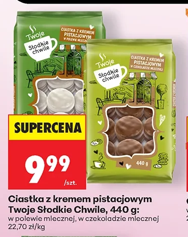 Twoje Słodkie Chwile Ciasteczka z kremem pistacjowym 440 g