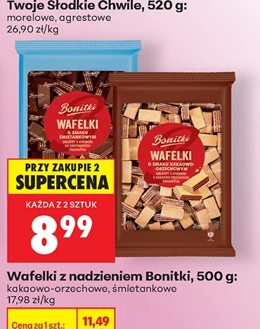 Bonitki Wafelki z nadzieniem 500 g