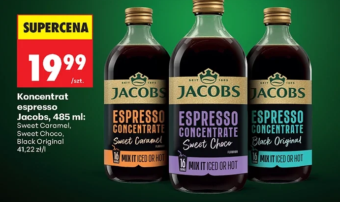 Koncentrat espresso Jacobs, 485 ml: Sweet Caramel, Sweet Choco, Black Original 485 ml