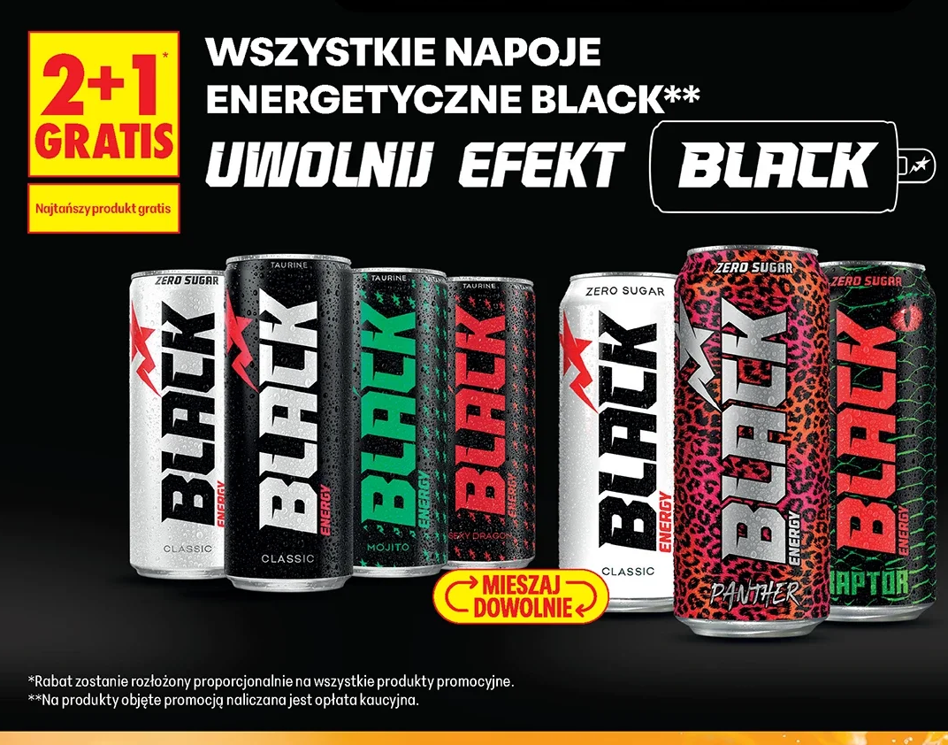 Wszystkie napoje energetyczne Black