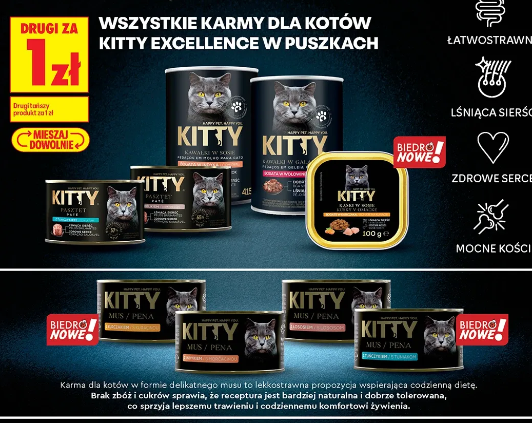 Wszystkie karmy dla kotów Kitty Excellence w puszkach