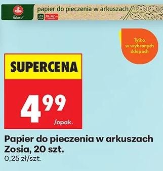 Zosia Papier do pieczenia w arkuszach 20 szt.