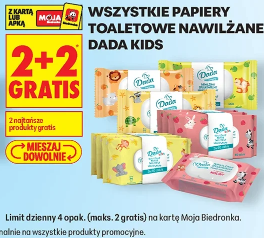 Wszystkie papiery toaletowe nawilżane Dada Kids