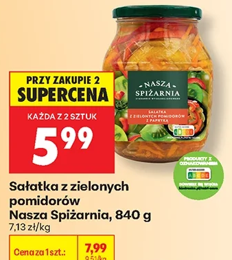 Nasza Spiżarnia Sałatka z zielonych pomidorów 840 g