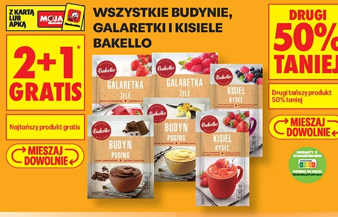 Wszystkie budynie, galaretki i kisiele Bakello