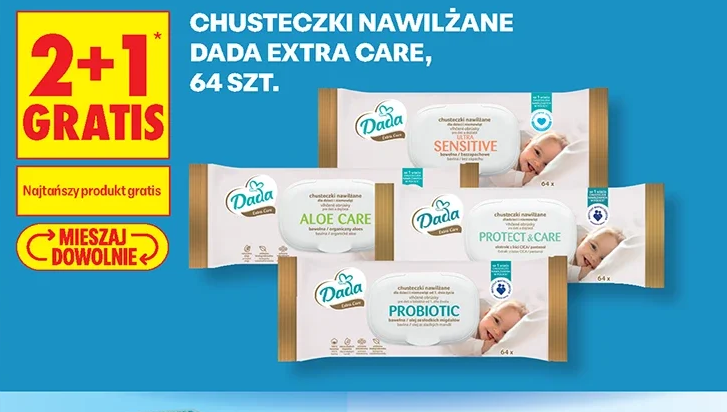 Chusteczki nawilżane Dada Extra Care, 64 szt.