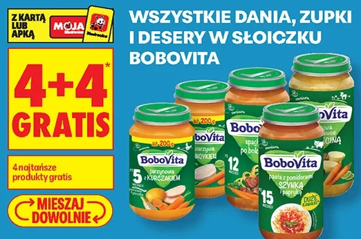 Wszystkie dania, zupki i desery w słoiczku Bobovita