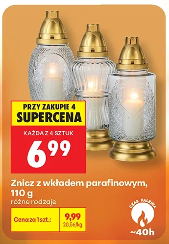 Znicz z wkładem parafinowym 110 g