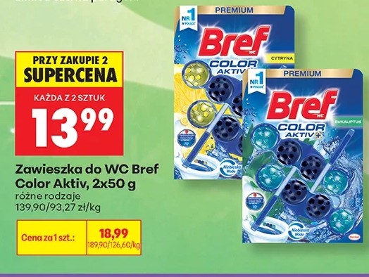 Bref Zawieszka do WC Color Aktiv 2 × 50 g