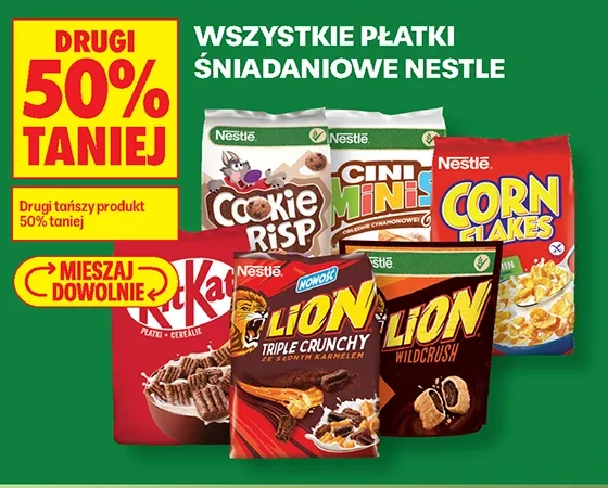 Wszystkie płatki śniadaniowe Nestlé