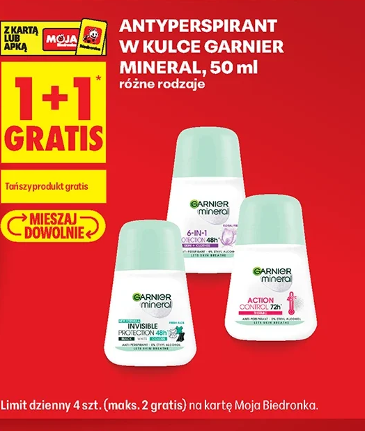 Antyperspirant w kulce Garnier Mineral, 50 ml, różne rodzaje