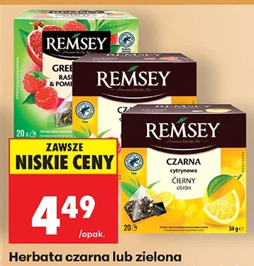 Herbata czarna lub zielona aromatyzowana Ramsey 1 szt.