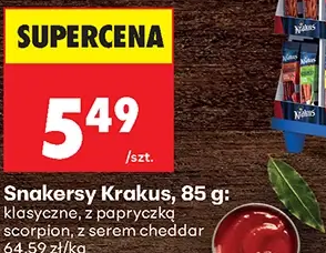 Krakus Snakers, klasyczne, z papryczką scorpion, z serem cheddar 85 g