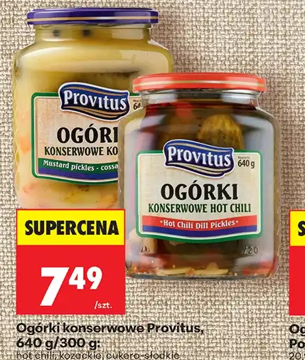Ogórki konserwowe Provitus, hot chili 640 g