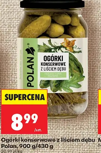 Polan Ogórki konserwowe z liściem dębu 900 g