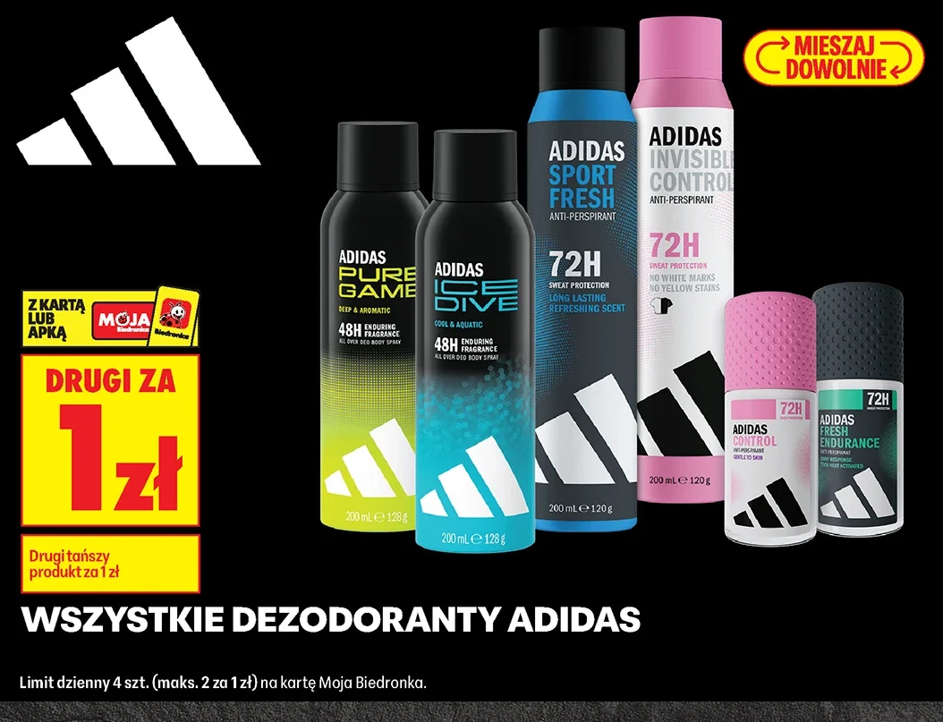 Wszystkie dezodoranty Adidas